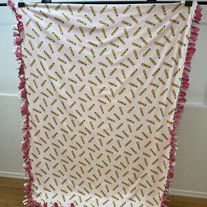 Yellow Pencils Double-sided Fleece Throw Blanket #28 (52in X 68in)